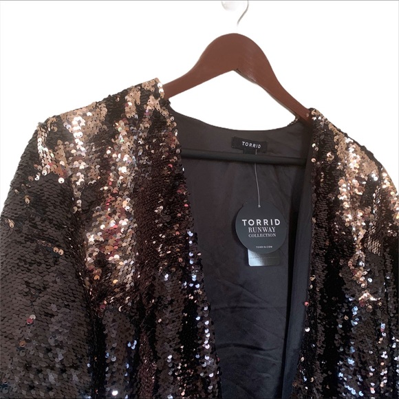 torrid Jackets & Blazers - Torrid Plus Size Sequin Drape Bolero Kimono Jacket